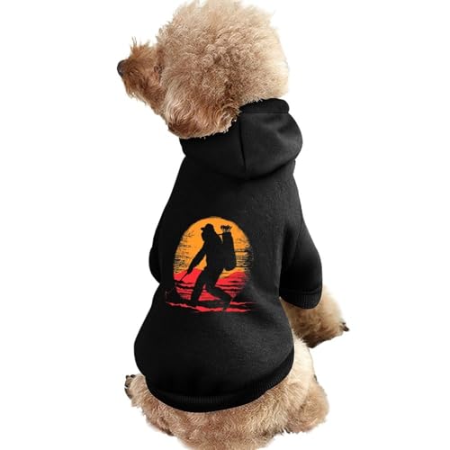 Bigfoot Golf Vintage Sasquatch Print Haustier Hund Hoodie Neuheit Kleidung Pullover Sweatshirt für kleine Welpen und Katzen von SMAZDFXX