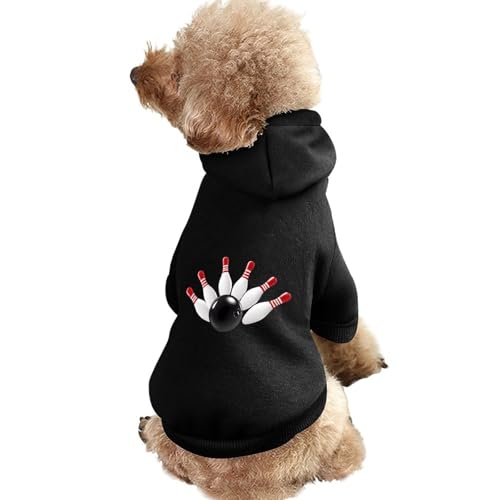 Bowling Ball Lustiger Hunde-Kapuzenpullover, Haustierkostüm, Sweatshirt für kleine, mittelgroße und große Welpen, Katzenkleidung von SMAZDFXX