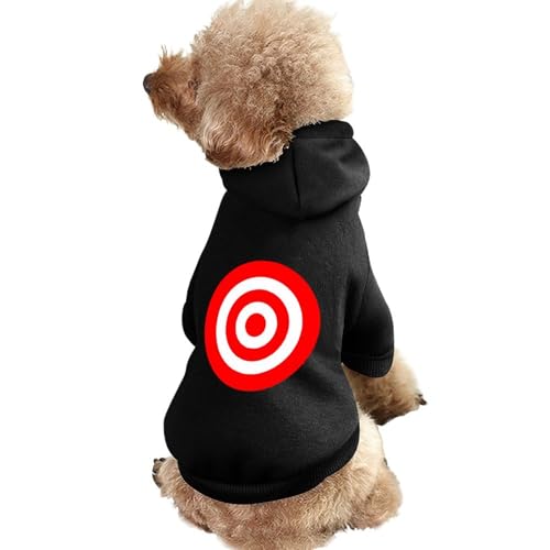 Bullseye Target Bulls Eye Rot Weiß Lustiger Hunde-Kapuzenpullover Haustierkostüm Sweatshirt für kleine mittelgroße und große Welpen Katzenkleidung von SMAZDFXX