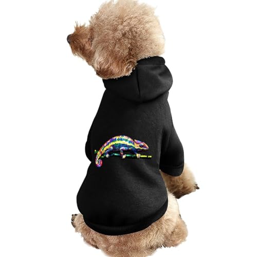 Bunter Chamäleon-lustiger Hunde-Kapuzenpullover, Haustierkostüm, Sweatshirt für kleine, mittelgroße und große Welpen, Katzenkleidung von SMAZDFXX