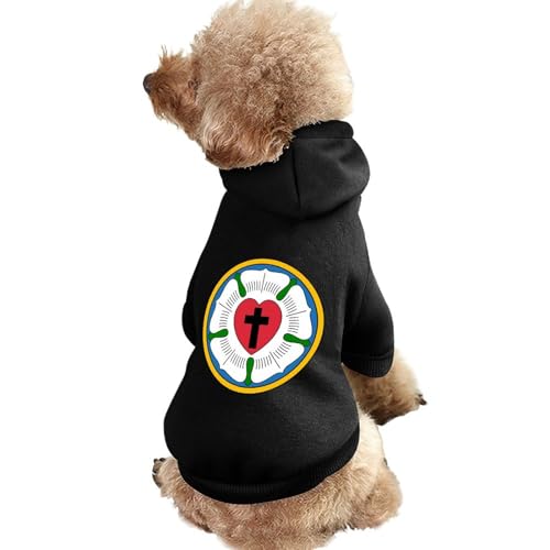 Der Luther Rose Print Haustier-Hunde-Kapuzenpullover, neuartige Kleidung, Pullover-Sweatshirt für kleine Welpen und Katzen von SMAZDFXX