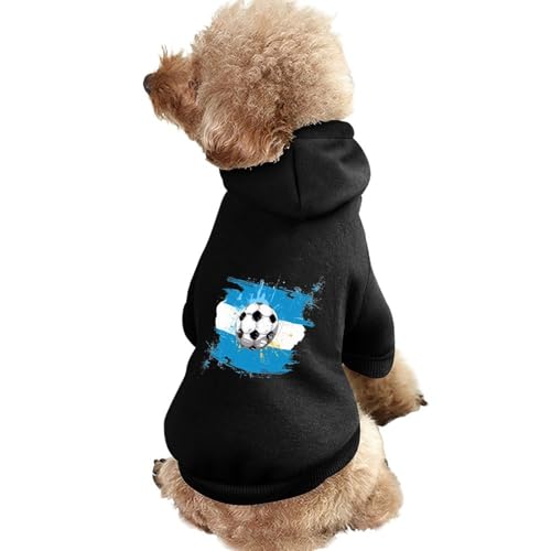 Haustier-Kapuzenpullover mit Fußball-Argentinien-Flagge, Aufdruck, originelle Kleidung, Pullover-Sweatshirt für kleine Welpen und Katzen von SMAZDFXX