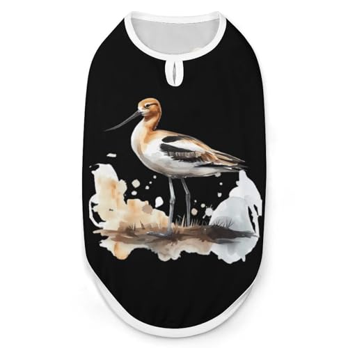 Hunde-Shirts mit Aquarell-Avocet-Aufdruck, ärmelloses Tanktop für kleine Welpen und Katzen von SMAZDFXX