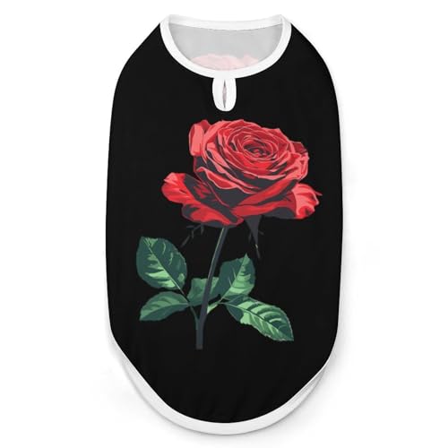 Hunde-Shirts mit Beast Rose Beauty-Aufdruck, Haustierkleidung, ärmelloses Tanktop für kleine Welpen und Katzen von SMAZDFXX