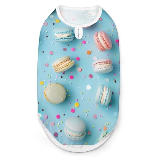 Hunde-Shirts mit Buntem Macarons-Keks-Aufdruck, Haustierkleidung, ärmelloses Tanktop für kleine Welpen und Katzen von SMAZDFXX