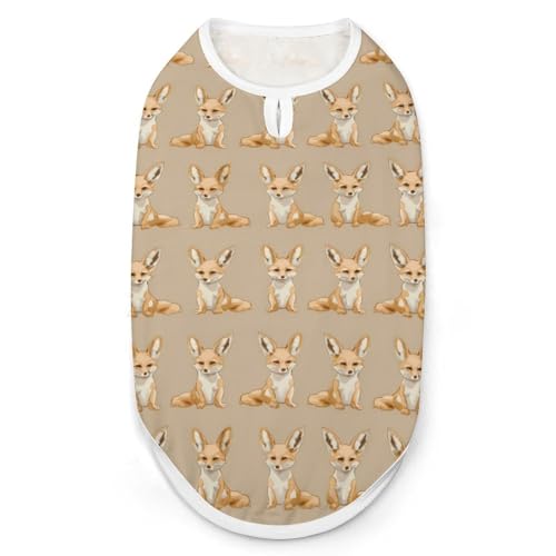 Hunde-Shirts mit Fennek-Fuchs-Musterdruck, ärmelloses Tanktop für kleine Welpen und Katzen Hunde-Shirts mit Fennek-Fuchs-Musterdruck, ärmelloses Tanktop für kleine Welpen und Katzen von SMAZDFXX