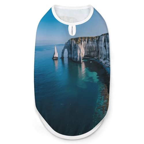 Hunde-Shirts mit Frankreich-Etretat-Aufdruck, Haustierkleidung, ärmelloses Tanktop für kleine Welpen und Katzen Hunde-Shirts mit Frankreich-Etretat-Aufdruck, Haustierkleidung, ärmelloses Tanktop für kleine Welpen und Katzen von SMAZDFXX