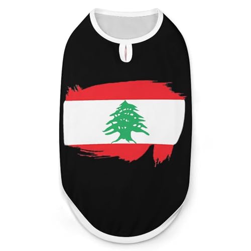 Hunde-Shirts mit Libanon-Flaggen-Aufdruck, ärmelloses Tanktop für kleine Welpen und Katzen Hunde-Shirts mit Libanon-Flaggen-Aufdruck, ärmelloses Tanktop für kleine Welpen und Katzen von SMAZDFXX