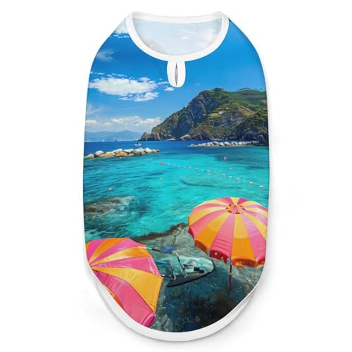 Hunde-Shirts mit Strandaufdruck Cinque Terre, Italien, Haustierkleidung, ärmelloses Tanktop für kleine Welpen und Katzen Hunde-Shirts mit Strandaufdruck Cinque Terre, Italien, Haustierkleidung, ärmelloses Tanktop für kleine Welpen und Katzen von SMAZDFXX