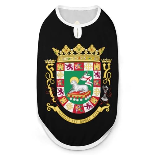 Hunde-Shirts mit Wappen des Staates Puerto Rico, ärmelloses Tanktop für kleine Welpen und Katzen Hunde-Shirts mit Wappen des Staates Puerto Rico, ärmelloses Tanktop für kleine Welpen und Katzen von SMAZDFXX