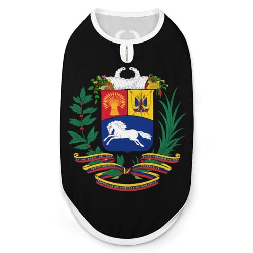 Hunde-Shirts mit Wappen von Venezuela-Aufdruck, ärmelloses Tanktop für kleine Welpen und Katzen Hunde-Shirts mit Wappen von Venezuela-Aufdruck, ärmelloses Tanktop für kleine Welpen und Katzen von SMAZDFXX