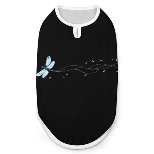 Hunde-Shirts mit fliegendem Libellen-Aufdruck, ärmelloses Tanktop für kleine Welpen und Katzen von SMAZDFXX