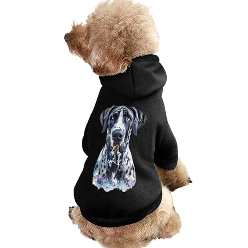 Kapuzenpullover für Hunde mit Deutsche Dogge-Aufdruck, originelle Kleidung, Pullover-Sweatshirt für kleine Welpen und Katzen von SMAZDFXX