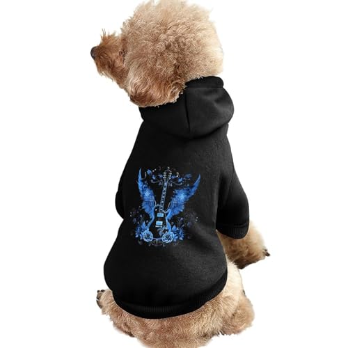 Kapuzenpullover für Hunde mit E-Gitarre und Flügeln, Rosen-Aufdruck, originelle Kleidung, Pullover-Sweatshirt für kleine Welpen und Katzen Kapuzenpullover für Hunde mit E-Gitarre und Flügeln, Rosen-Aufdruck, originelle Kleidung, Pullover-Sweatshirt für kleine Welpen und Katzen von SMAZDFXX