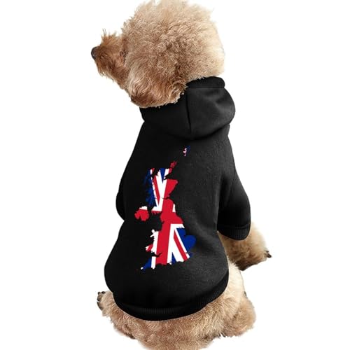Kapuzenpullover für Hunde mit Flaggen- und Kartenaufdruck des Vereinigten Königreichs, originelle Kleidung, Pullover-Sweatshirt für kleine Welpen und Katzen Kapuzenpullover für Hunde mit Flaggen- und Kartenaufdruck des Vereinigten Königreichs, originelle Kleidung, Pullover-Sweatshirt für kleine Welpen und Katzen von SMAZDFXX