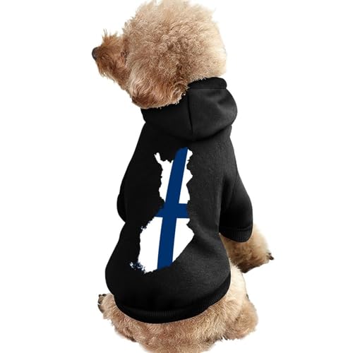 Kapuzenpullover für Hunde mit Flaggen- und Kartendruck von Finnland, originelle Kleidung, Pullover-Sweatshirt für kleine Welpen und Katzen Kapuzenpullover für Hunde mit Flaggen- und Kartendruck von Finnland, originelle Kleidung, Pullover-Sweatshirt für kleine Welpen und Katzen von SMAZDFXX