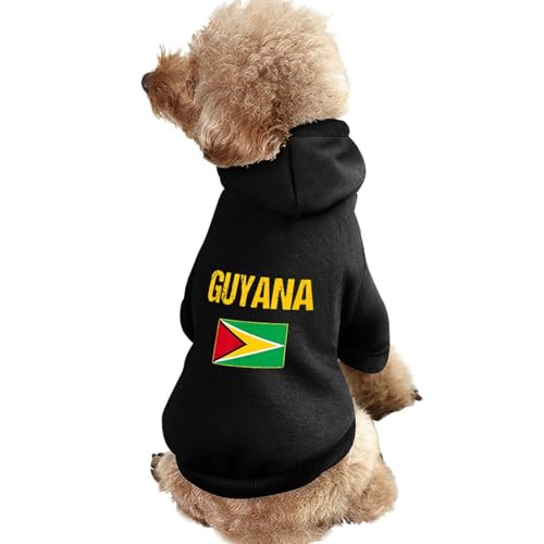 Kapuzenpullover für Hunde mit Guyana-Flagge, originelle Kleidung, Pullover-Sweatshirt für kleine Welpen und Katzen von SMAZDFXX