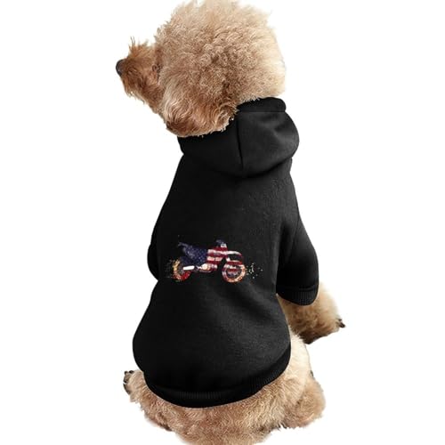 Kapuzenpullover für Hunde mit Motocross-Dirtbike-Aufdruck, originelle Kleidung, Pullover-Sweatshirt für kleine Welpen und Katzen Kapuzenpullover für Hunde mit Motocross-Dirtbike-Aufdruck, originelle Kleidung, Pullover-Sweatshirt für kleine Welpen und Katzen von SMAZDFXX
