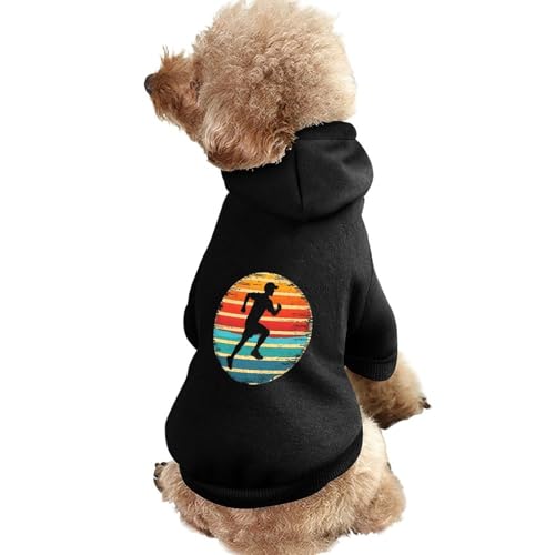 Kapuzenpullover für Hunde mit Sunset Runner-Aufdruck, originelle Kleidung, Pullover-Sweatshirt für kleine Welpen und Katzen von SMAZDFXX
