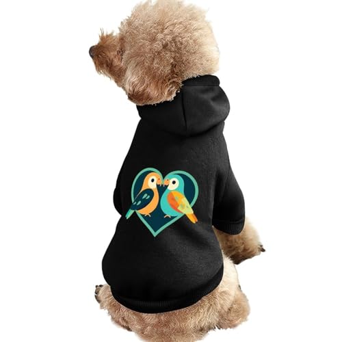 Lovebirds Print Haustier Hund Hoodie Neuheit Kleidung Pullover Sweatshirt für kleine Welpen und Katzen von SMAZDFXX