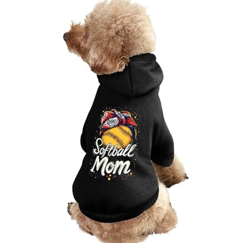 Lustige Softball-Mama, lustiges Hunde-Kapuzenpullover, Haustierkostüm, Sweatshirt für kleine, mittelgroße und große Welpen, Katzenkleidung von SMAZDFXX