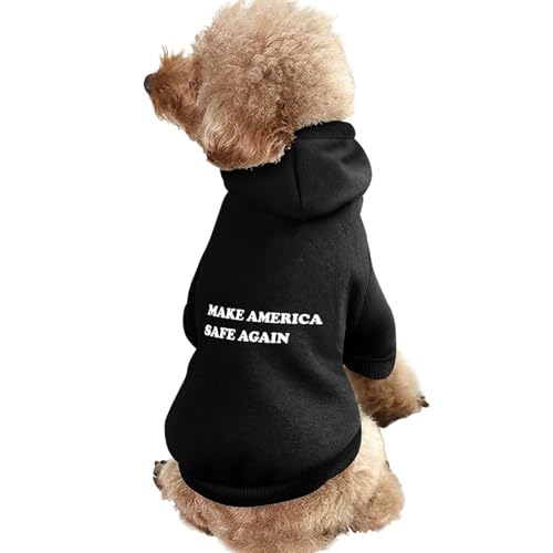 Lustiger Hunde-Kapuzenpullover „Make America Safe Again, Haustierkostüm, Sweatshirt für kleine, mittelgroße und große Welpen, Katzenkleidung von SMAZDFXX