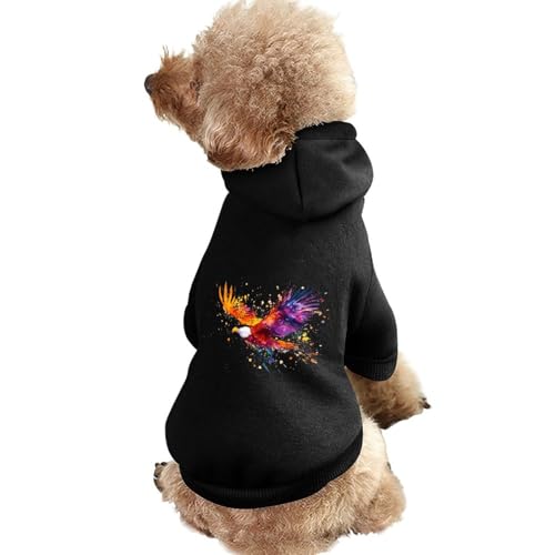 Lustiger Hunde-Kapuzenpullover mit Adler-Aquarell, Haustierkostüm, Sweatshirt für kleine, mittelgroße und große Welpen, Katzenkleidung von SMAZDFXX