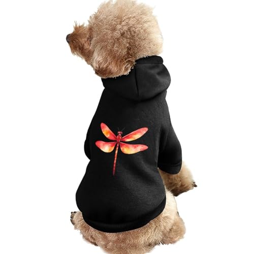 Lustiger Hunde-Kapuzenpullover mit Aquarell-Libellen, Haustierkostüm, Sweatshirt für kleine, mittelgroße und große Welpen, Katzenkleidung von SMAZDFXX