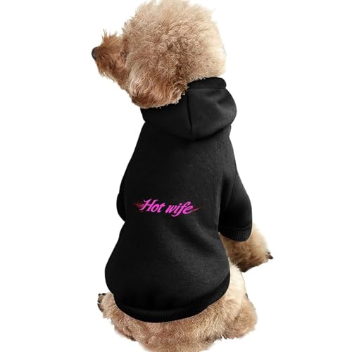 Lustiger Hunde-Kapuzenpullover mit Aufschrift „Hot Wife, Haustierkostüm, Sweatshirt für kleine, mittelgroße und große Welpen, Katzenkleidung von SMAZDFXX