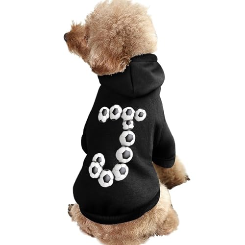 Lustiger Hunde-Kapuzenpullover mit Buchstabe J, Fußball, Haustierkostüm, Sweatshirt für kleine, mittelgroße und große Welpen, Katzenkleidung von SMAZDFXX