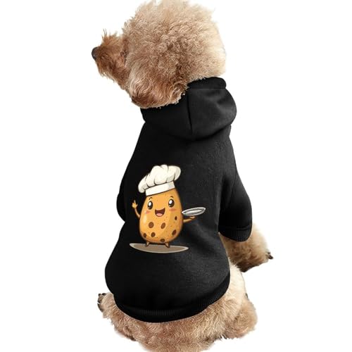 Lustiger Hunde-Kapuzenpullover mit Cartoon-Kartoffelkoch-Motiv, Haustierkostüm, Sweatshirt für kleine, mittelgroße und große Welpen, Katzenkleidung von SMAZDFXX