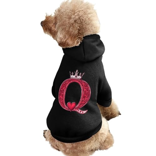 Lustiger Hunde-Kapuzenpullover mit Herzkönigin, Haustierkostüm, Sweatshirt für kleine, mittelgroße und große Welpen, Katzenkleidung von SMAZDFXX