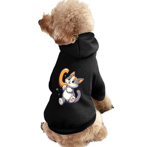 Lustiger Hunde-Kapuzenpullover mit Katze und C-Buchstaben, Haustierkostüm, Sweatshirt für kleine, mittelgroße und große Welpen, Katzenkleidung von SMAZDFXX