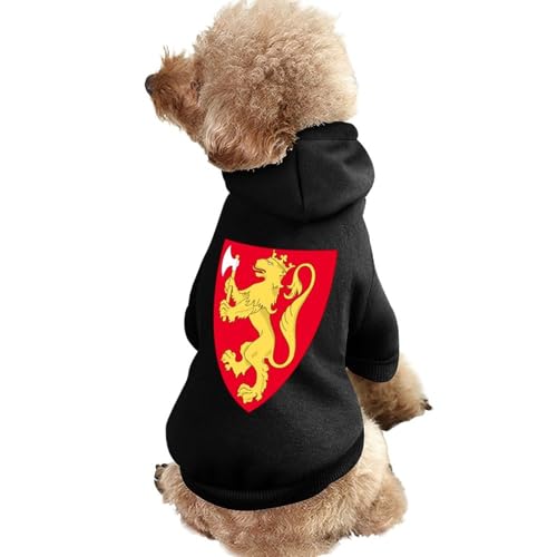 Lustiger Hunde-Kapuzenpullover mit königlichem Wappen von Norwegen, Haustierkostüm, Sweatshirt für kleine, mittelgroße und große Welpen, Katzenkleidung von SMAZDFXX