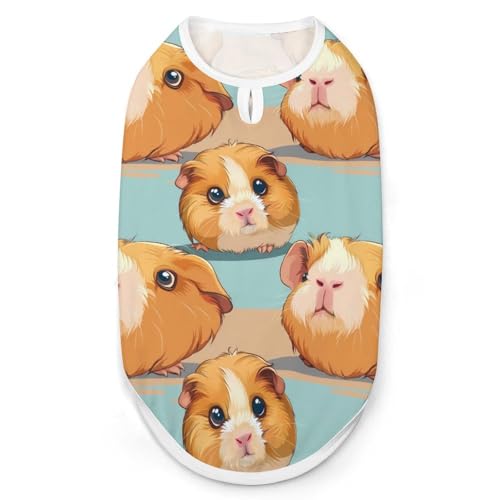 Niedliches Hunde-Shirt mit Cartoon-Meerschweinchen-Aufdruck, ärmelloses Tanktop für kleine Welpen und Katzen Niedliches Hunde-Shirt mit Cartoon-Meerschweinchen-Aufdruck, ärmelloses Tanktop für kleine Welpen und Katzen von SMAZDFXX