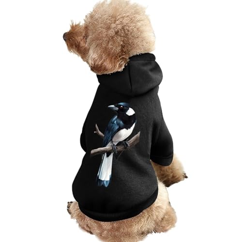 Wild Bird Magpie Lustiger Hunde-Kapuzenpullover, Haustierkostüm, Sweatshirt für kleine, mittelgroße und große Welpen, Katzenkleidung von SMAZDFXX