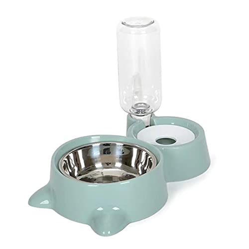 SMCOOL Automatischer Pet-Feeder, Automatischer Wasserspender für Katzen und Hunde, doppelte Schüssel Automatische Waterer für Katzen ohne nassen Mund, 2-in-1-PET-Feeder Blue von SMCOOL