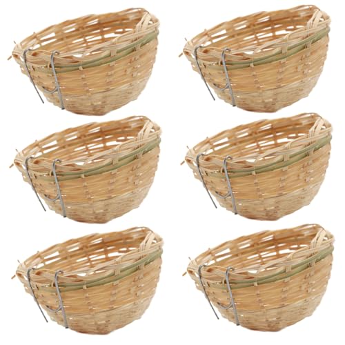 SMELEYOU Bird Nest 6pcs Blockgie Nistbox gewebtes Bambus Vogel Nest für Käfig -Sichtweite Nest Nest Nest Vogelkäfigzubehör für Taubenpaarung Blockgie SMELEYOU Bird Nest 6pcs Blockgie Nistbox gewebtes Bambus Vogel Nest für Käfig -Sichtweite Nest Nest Nest Vogelkäfigzubehör für Taubenpaarung Blockgie von SMELEYOU