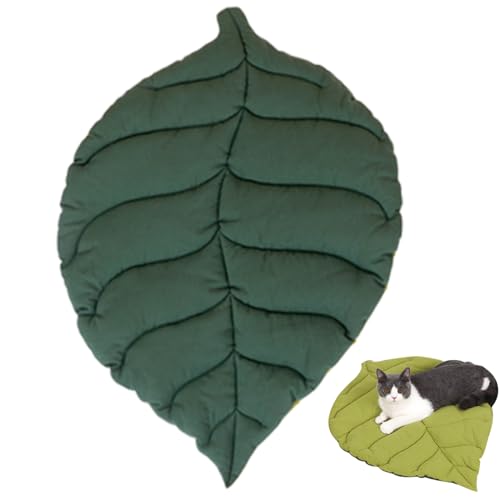 SMELEYOU Blattkatzebett doppelseitige Katzen Winter Schlafkissen Blätter geformte Katzenmatte Weichwaschbar flaches Katzenbett PP Baumwollfüllung Haustiermatte für Winter Hundekatze Baumblatt Baumbla SMELEYOU Blattkatzebett doppelseitige Katzen Winter Schlafkissen Blätter geformte Katzenmatte Weichwaschbar flaches Katzenbett PP Baumwollfüllung Haustiermatte für Winter Hundekatze Baumblatt Baumbla von SMELEYOU