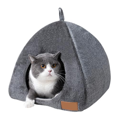 SMELEYOU Cat Cave Cat House Katze Iglu -Bett mit waschbaren abnehmbaren Kissen Haustier Nest Hunde Schlafsofa Kätzchen Dunkelgrau L. SMELEYOU Cat Cave Cat House Katze Iglu -Bett mit waschbaren abnehmbaren Kissen Haustier Nest Hunde Schlafsofa Kätzchen Dunkelgrau L. von SMELEYOU