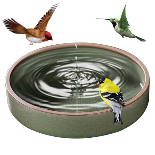 SMELEYOU Vogelbad ideal für den Hausgarten 8, 3 Zoll runde Keramikvogelbad grün 1300 ml außerhalb der Schüssel mit stabilem, rutschem Boden ideal für den Garten im Haushof SMELEYOU Vogelbad ideal für den Hausgarten 8, 3 Zoll runde Keramikvogelbad grün 1300 ml außerhalb der Schüssel mit stabilem, rutschem Boden ideal für den Garten im Haushof von SMELEYOU