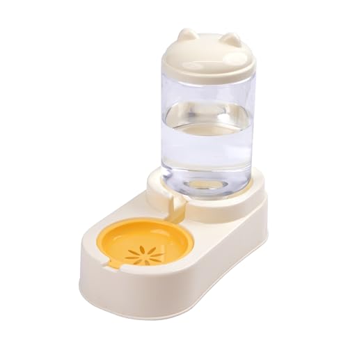 Automatische Schwerkraft-Trinkflasche für Hunde und Katzen, 1,8 l, BPA-frei, ohne Strom, rutschfest, Wasserspender für Haustiere (SOY3474-Gelb) von SMELL & SMILE