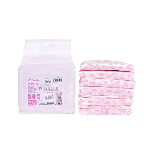 Einwegwindeln für Hunde, weibliche Hunde, Sanitärwindeln für Hunde, Haustiere, hygienisch, weich, saugfähig, M - 52 x 32 cm, 8 Stück Einwegwindeln für Hunde, weibliche Hunde, Sanitärwindeln für Hunde, Haustiere, hygienisch, weich, saugfähig, M - 52 x 32 cm, 8 Stück von SMELL & SMILE