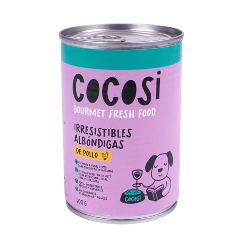 Fleischbällchen in Sauce für Hunde, komplettes und natürliches Nassfutter mit frischem Fleisch (400 g x 6, Hühnchengeschmack) von SMELL & SMILE