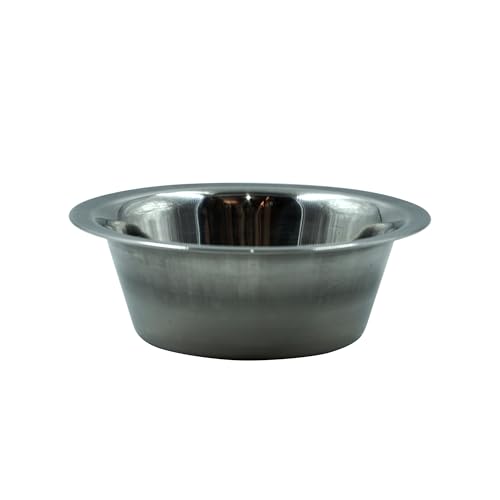 Futternapf für Hunde, aus Edelstahl, robust, waschbar, geeignet für Wasser und Futtermittel, korrosionsbeständig, für kleine und mittelgroße Hunde, 2er-Set (Edelstahl, 14 cm) von SMELL & SMILE