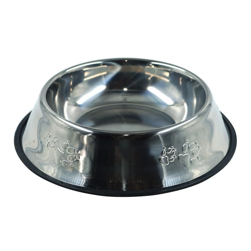 Futternapf für Hunde, aus Edelstahl, robust, waschbar, geeignet für Wasser und Futtermittel, korrosionsbeständig, für kleine und mittelgroße Hunde, 2er-Set (Edelstahl, 30 cm) von SMELL & SMILE