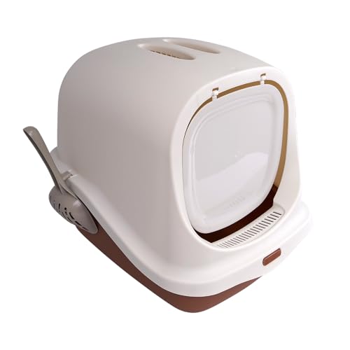 Katzentoilette mit geschlossener Katzentoilette für Haustiere, hygienisch und geruchsneutral, mit auslaufsicherem Deckel, privat, 43 x 51 x 38 cm, Braun Katzentoilette mit geschlossener Katzentoilette für Haustiere, hygienisch und geruchsneutral, mit auslaufsicherem Deckel, privat, 43 x 51 x 38 cm, Braun von SMELL & SMILE