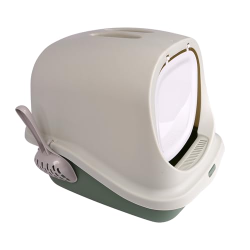 Katzentoilette mit geschlossener Katzentoilette für Haustiere, hygienisch und geruchsneutral, mit auslaufsicherem Deckel, privat, 43 x 51 x 38 cm, Grün Katzentoilette mit geschlossener Katzentoilette für Haustiere, hygienisch und geruchsneutral, mit auslaufsicherem Deckel, privat, 43 x 51 x 38 cm, Grün von SMELL & SMILE