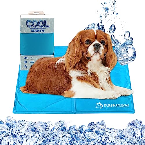 Kühlmatte für Hunde, Kühlmatte für Begleiter, Kühlmatte für Haustiere (blau, 50 x 90 cm) von SMELL & SMILE