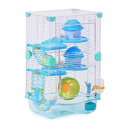 Roborowski Hamsterkäfig, 27 x 20,5 x 47 cm, große Hamsterkäfige mit Röhren, Tränke, Futternapf (156) von SMELL & SMILE
